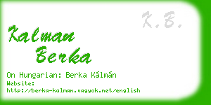 kalman berka business card