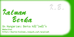 kalman berka business card